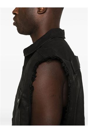 Black cotton denim waistcoat RICK OWENS DRKSHDW | DU01F4764DBK09